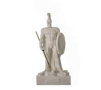 Statua di Leonida, scultura greca del re spartano in alabastro, 17 cm F/nave