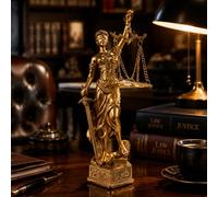 Statua di lusso della dea della giustizia in oro, ornamento da scrivania, scultura da ufficio con estetica moderna, decorazione minimalista per libreria di casa, adatta per studio e decorazione del so
