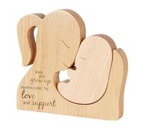 Statua di Mamma E Scultura Madre E Figlio, Figure di Famiglia Mamma E Bambino Si Baciano, Figurine Da Collezione In Legno, Decorazione Ufficio, Ornamenti Vacanze, Scultura d'amore FA