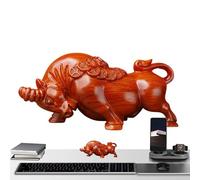 Statua di mucca in legno | Scultura decorativa per l'ufficio - Figura di una buona salita, ornamento della scultura decorativa per tavolo