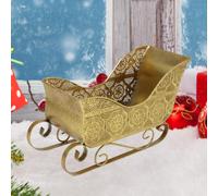 Statua di Natale in miniatura con slitta come ornamento per la scrivania, il