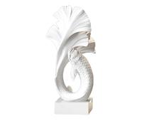 Statua di pesce koi giallo fatta a mano, scultura d'arte moderna, ciondolo portafortuna per la casa e l'ufficio, regalo unico per prosperità e successo, ornamento creativo da scrivania