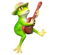 Statua Di Rana Per Giardino - Statuetta Di Rana Per La Decorazione Esterna E Decorazione Del Giardino | In Miniatura Chitarra Frogs Resin Sculture | Ornamento Della Figura Animale Per