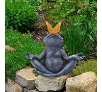 Statua di rana yoga Luce solare Lampada ornamentale per patio Giardino