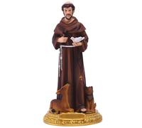 Statua di San Francesco | Statua ornamentale in resina dipinta a mano con collezione in classica, regalo devoto, ispirazione orante, collezione rinascimentale
