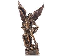 Statua di San Michele Arcangelo da 12,5 pollici, Statua di San Michele in resina bronzata,Statuette da collezione di San Michele Arcangelo vittorioso su Satana,adatte per la collezione o l'arredamento