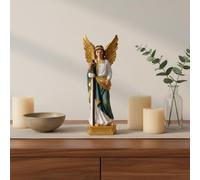 Statua di San Raffaele Dettagli Dorati Statuetta di'arcangelo Raffaele