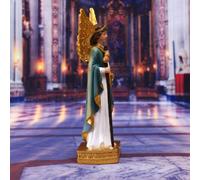 Statua di San Raffaele Lavorazione Squisita Statua Arcangelo con Pesce Durevole