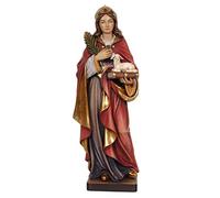 Statua di Santa Agnese in legno realizzata a mano in Val Gardena (cm 20)