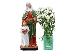 Statua di Sant'Anna - Statua di Sant'Anna con Maria in resina colorata da 30,5 cm, statuetta religiosa da collezione, regalo decorativo per la casa