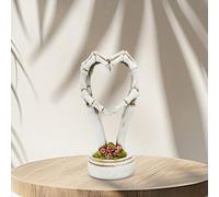 Statua di scheletro in resina con scultura a forma di cuore e mani Halloween