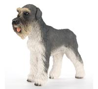 Statua Di Schnauzer Figurina Dipinta A Mano Grigia Non Tagliata
