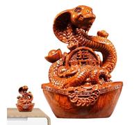 Statua di serpente in legno, statua 'anno del serpente, statua di serpente cinese di Capodanno, decorazione tradizionale multiuso per spazio di lavoro, auto, studio, cham