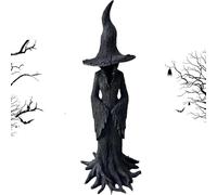 Statua di strega incantevole dipinta a mano - Guardiana mistica della casa, decorazione gotica vintage per mensole o veranda, statuetta di protezione dalla maledizione (1pc 8in)