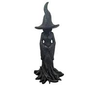 Statua di strega retrò di Halloween, 20,1 cm/30 cm/50 cm, statuetta gotica in resina, statuetta di strega a botte di cracker, tema misterioso maledizione per la decorazione della casa e decorazione