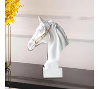 Statua di testa di cavallo, opera d'arte in resina, statuetta animali