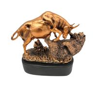 Statua di toro e orso - Wall-Street Bull Statua | Bull Statua del portafoglio Wall Street | Decorazione da tavolo in resina, decorazione versatile per uffici maschili per migliorare il posto di lavoro