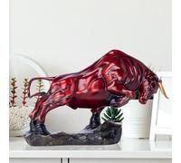 Statua di Toro in Bronzo Che Carica - Scultura in Bronzo Artigianale da 16,1" L, Simbolo Potente di Forza e prosperità per la casa, L'Ufficio o la scrivania direzionale