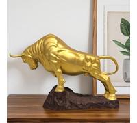 Statua di Toro in Bronzo Che Carica - Scultura in Bronzo Artigianale da 16,1" L, Simbolo Potente di Forza e prosperità per la casa, L'Ufficio o la scrivania direzionale