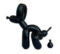 Statua di un cane palloncino che fa la cacca, regalo divertente per gli amanti degli animali domestici, per la festa della mamma, decorazione artistica per tavoli, librerie, casa (nero)