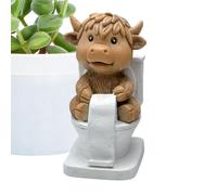 Statua Di Vacca Scozzese Highland,Ornamento Bovino Resina Realistica Scultura - Figurina Di | Bagno Cucina Ufficio Scrivania Giardino Cortile Fattoria Camera Dei Bambini