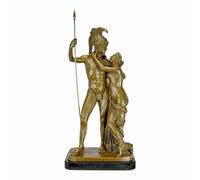 Statua di Venere e Marte, scultura greca in vero bronzo, realizzata a mano in Grecia, 73,7 cm di altezza su base di marmo, arte mitologica di Afrodite e Ares