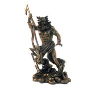 Statua di Zeus Tonante resina bronzata rifinita a mano cm.28 Italfama Firenze