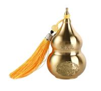 Statua di zucca di drago che evita il fuoco, ornamento di zucca in rame, ornamento vintage di zucca, statua del tesoro in stile cinese (11 cm)