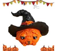 Statua di zucca in resina per esterni interni - Scultura di zucca di Halloween | Decorazione divertente per le vacanze compatte per il mobile della stanza delle finestre.