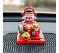 Statua Dio della Ricchezza Annuente ad Energia Solare per Decorazione Casa e Aut