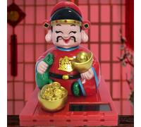 Statua Dio della Ricchezza Feng Shui Annuendo con Energia Solare per Prosperità
