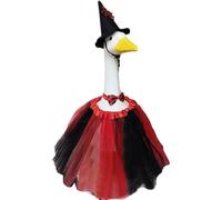 Statua d'oca Abbigliamento di Halloween,Costume da animale da giardino | per vestire Cappello per feste Decorazione da giardino all'aperto 58 cm Statua Oche