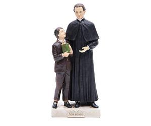 Statua Don Bosco e D. Savio 30 cm resina
