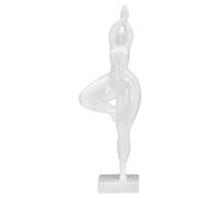 Statua Donnina Yoga 16x45,8x9 cm in Poliresina Bianco