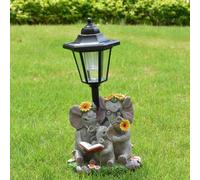 Statua elefante 32,5 cm ad per solare resina luce esagonale per uso per giardino