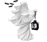 Statua fantasma con lanterna - Statua del messaggero dell'inferno con lanterna | Statua fantasma di Halloween, lampada demone strega, decorazione del cortile, ornamenti in resina, scultura