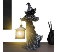 Statua fantasma di Halloween - Scultura fantasma senza volto in resina | Barretro di cracker in resina Ghost di alta qualità | Witch Lantern Ornament Hell Messenger per il pratoo esterno