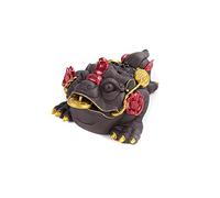 Statua Feng Shui Squisita Rospo Ornamenti Portafortuna Statua Rospo Dorato a Tre Gambe Ornamenti Rana per Soldi da Scrivania per Ufficio Attira Ricchezza e Buona Fortuna Ornamenti Scolpiti