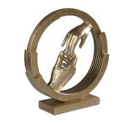 Statua figura artistica simbolo unione, coppia di mani uomo domma in simbiosi