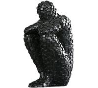 Statua Figurine, Pensatore Ornamenti Statua, Moderni Soprammobili Scultura Statua Ornamenti, Accessori Casa Arredamento, Resinoso Pensiero Statuette Design Casa, Decorazioni Casa Moderna (nero)