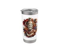 Statua floreale del re Leonida Bicchiere termico in acciaio inox doppia parete