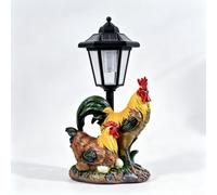Statua Gallo e Gallina per solare da per giardino Resina Statua | per solare, per luce automatica notturna, design gallo e gallina, resina , accogliente