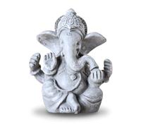 Statua Ganesh - Statuetta decorativa Zen e Feng Shui - Porta un'atmosfera lenta e rilassante al vostro interno - Statua portafortuna colore grigio - Altezza: 12 cm - Zen'Light