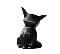 Statua geometrica moderna di volpe - Origami ceramica Arctic Fox Decor per casa e ufficio, elegante ornamento regalo, accessori d'arredo unici e souvenir artigianali (colore: nero, argento)