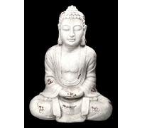 Statua Giardinaggio - Buddha Con Le Mani In Grembo | Decorazione Bianca 58CM
