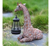 Statua giraffa da giardino con lanterna solare ornamentale per prato nel