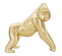 Statua Gorilla 24,3x13,9x22,8 cm in Poliresina Oro