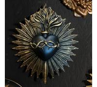 Statua gotica a forma di cuore decorativo, targa da muro gotica per hotel,