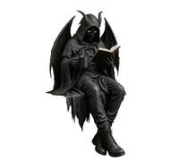 Statua gotica a forma di scheletro che legge il libro, statuetta decorativa per la casa dell'Accademia Oscura per scaffale della biblioteca, ornamento da collezione in resina, scultura vintage dark