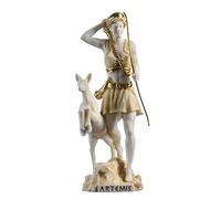 Statua greca della dea Artemis Diana della natura lunare color oro in alabastro 22,5 cm